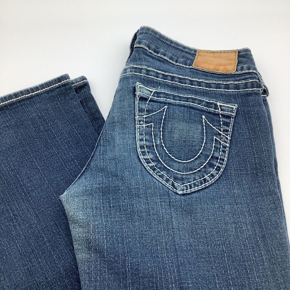 True Religion Womens Flared Leg Denim Jeans Blue Size 29